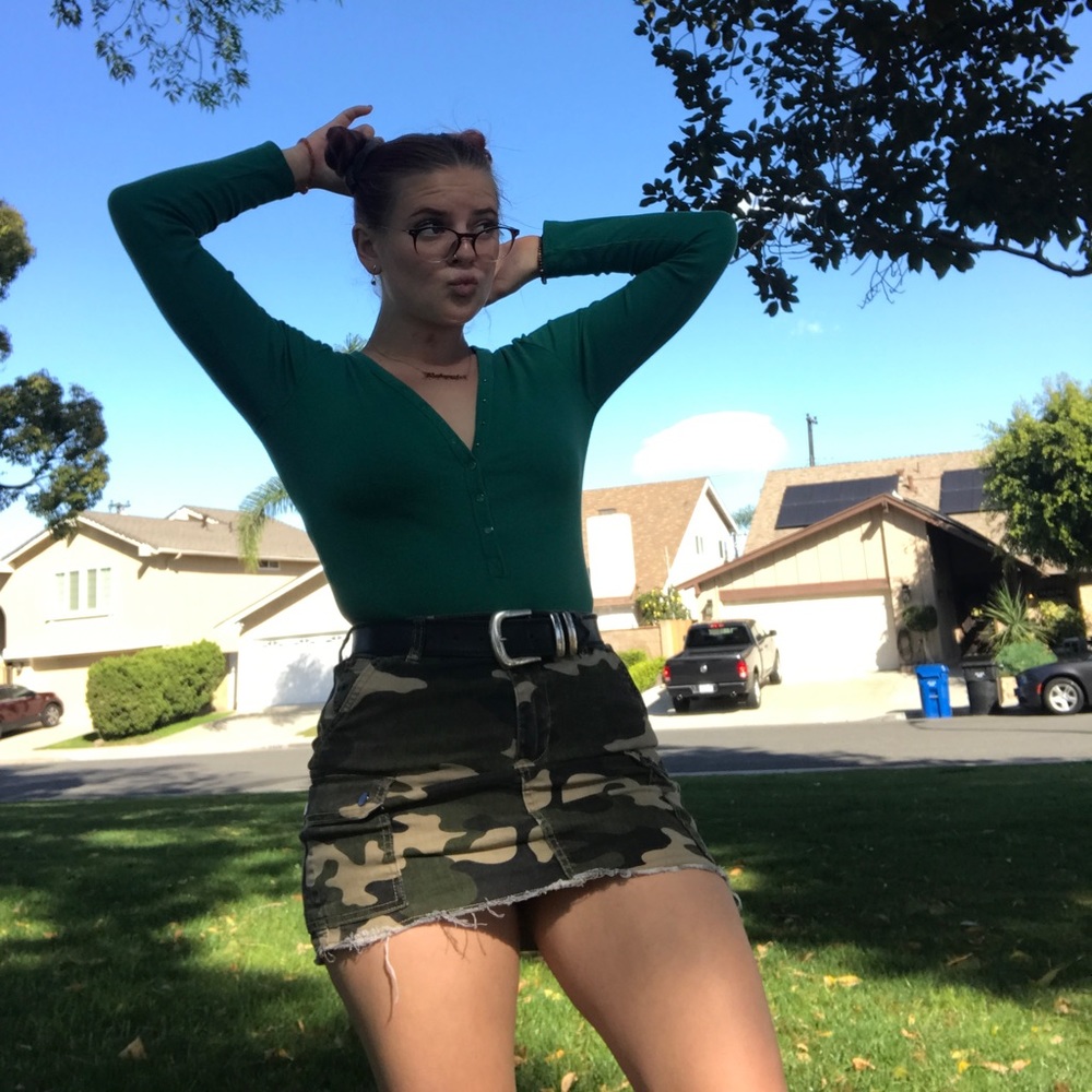 Distressed Camo Miniskirt